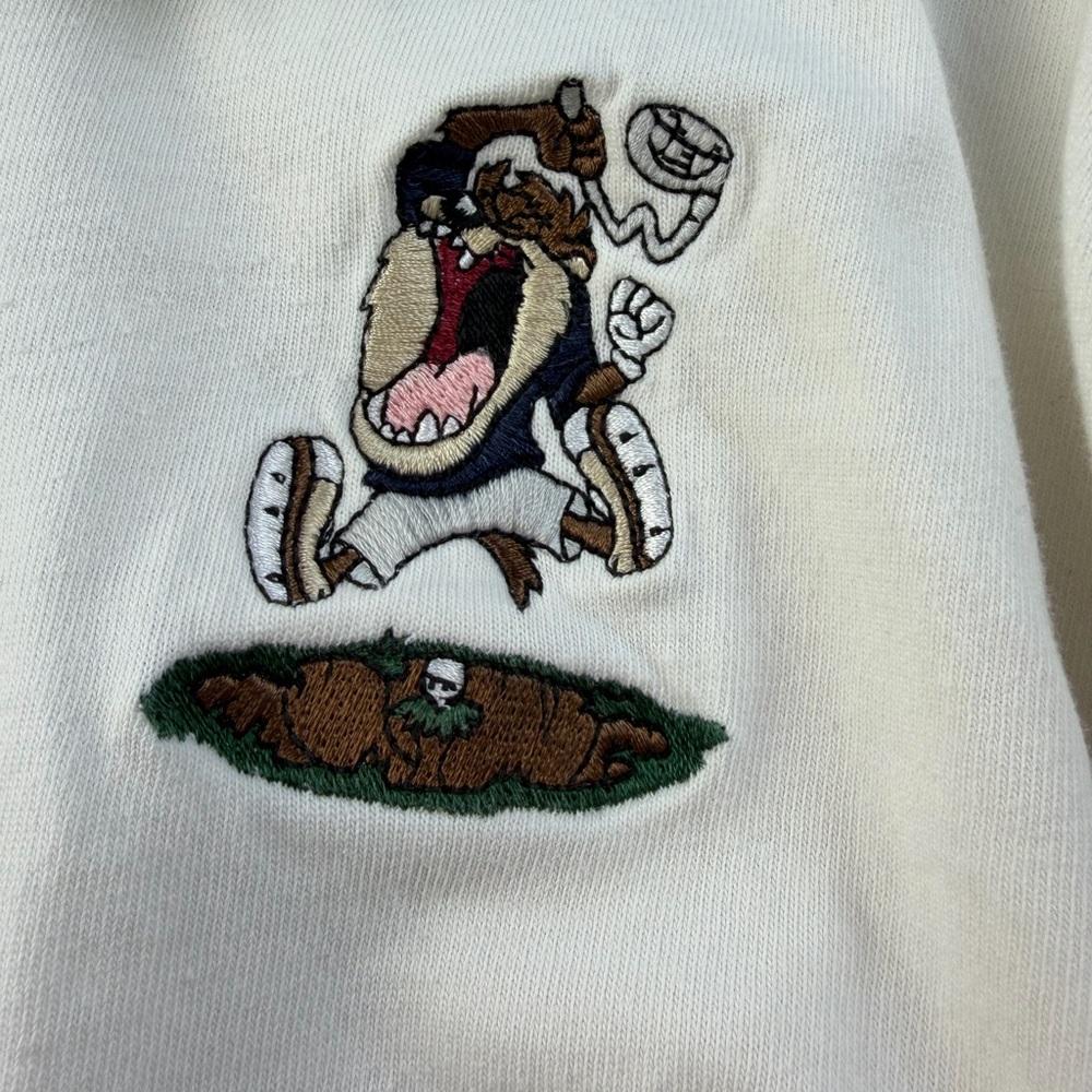 Vintage Looney Tunes Taz Tasmanian Devil Golf Polo Shirt Mens 1998 Warner Bros L - Picture 3 of 9